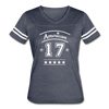 American 17 Women’s Stripe Sleeve T-Shirt up to 2 XL navy