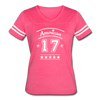 American 17 Women’s Stripe Sleeve T-Shirt up to 2 XL pink