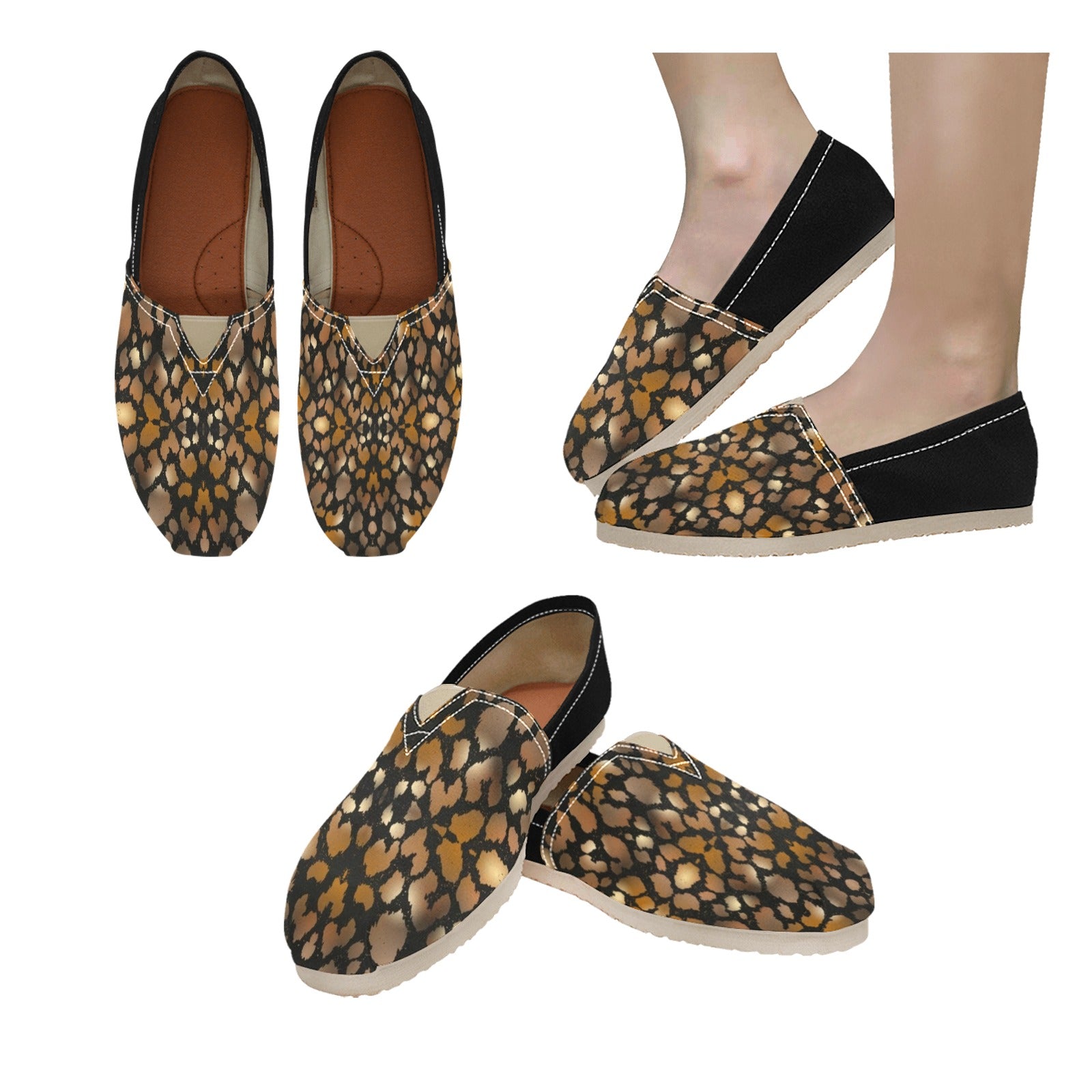 Animal Print Women's Canvas Slip On Shoes up to size 14.5 2