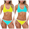 Aqua & Yellow Halter Neck Bikinis up to 5 XL (FWS)