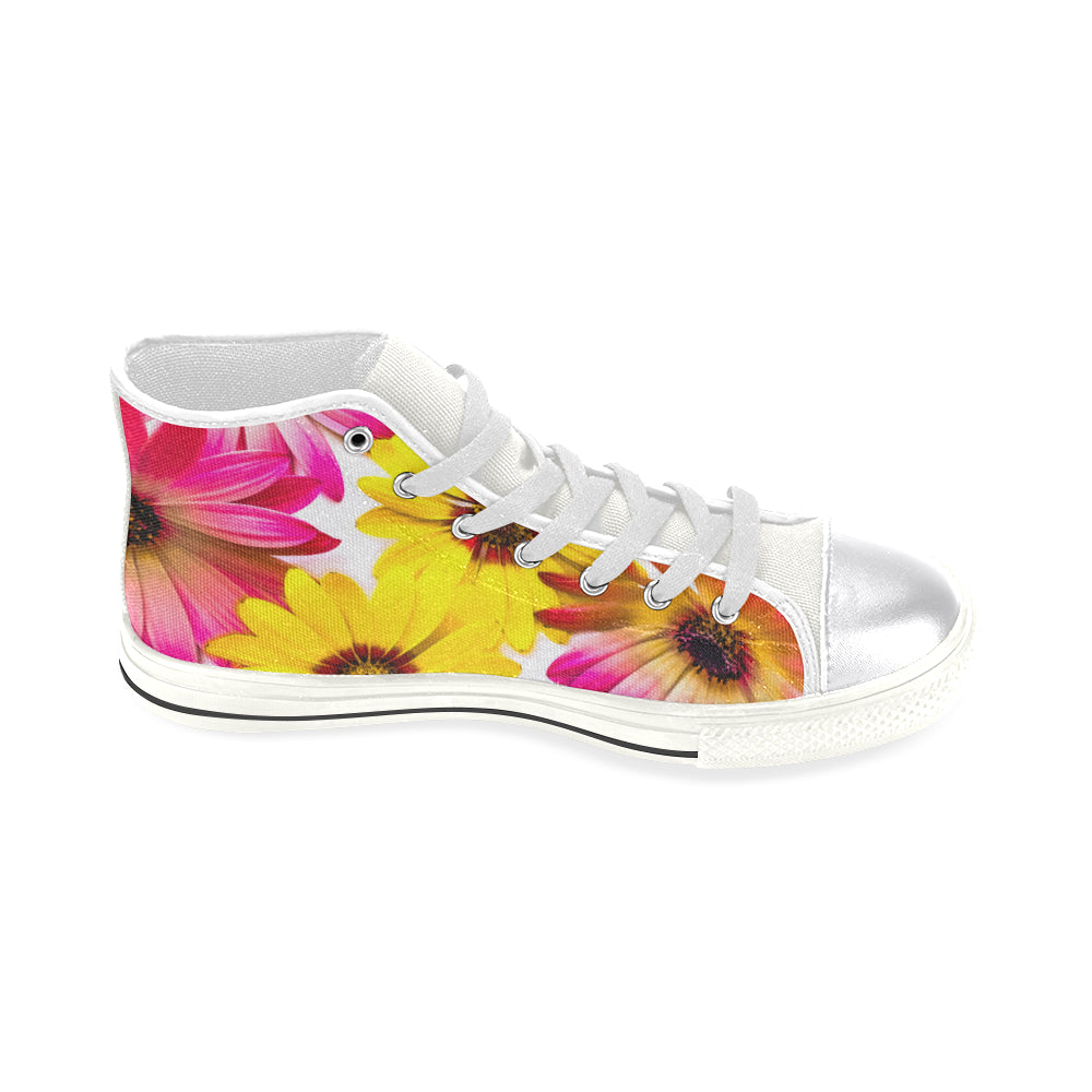 Art Daisies High Top Women's Shoes up to size 12 left shoe 2