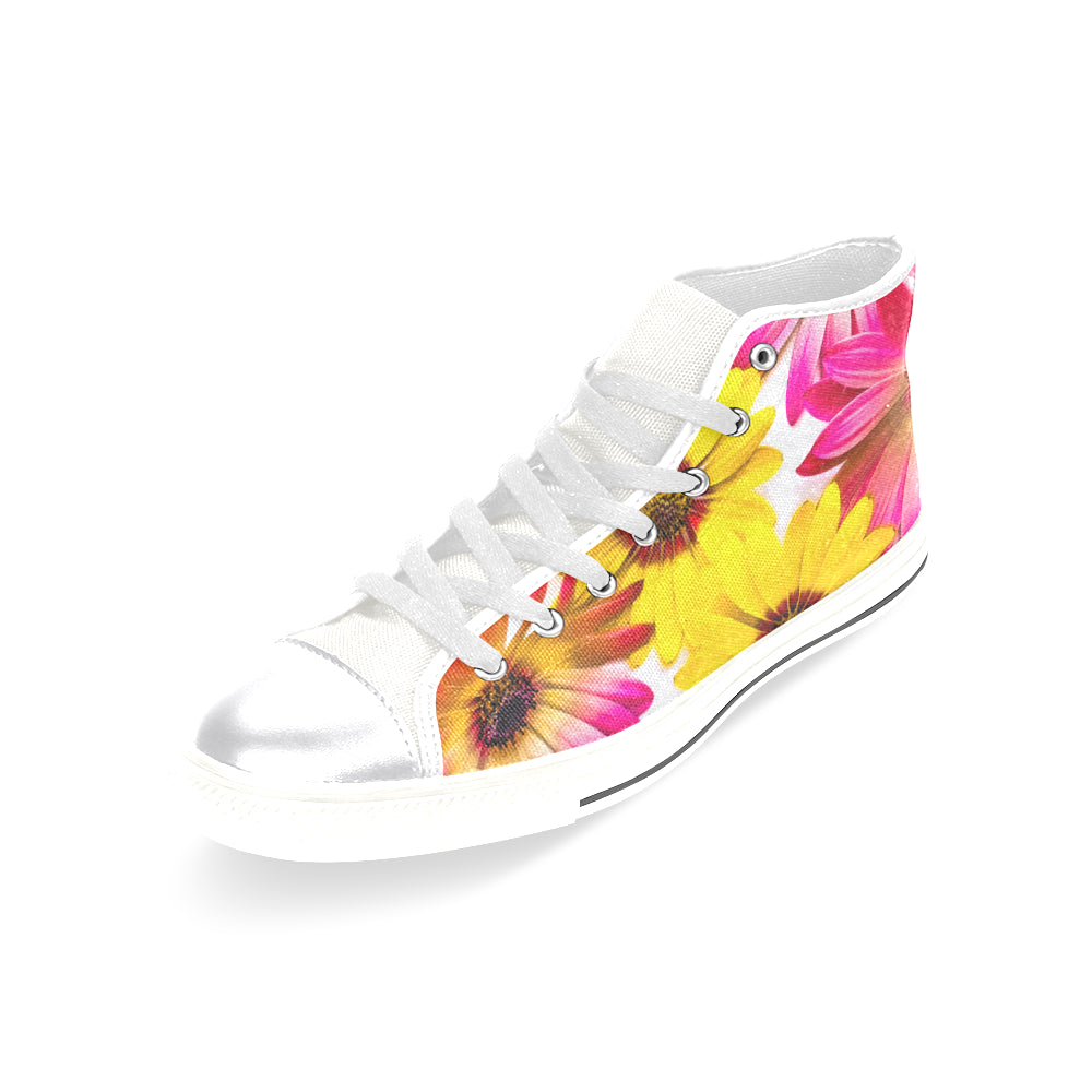 Art Daisies High Top Women's Shoes up to size 12 left shoe 3