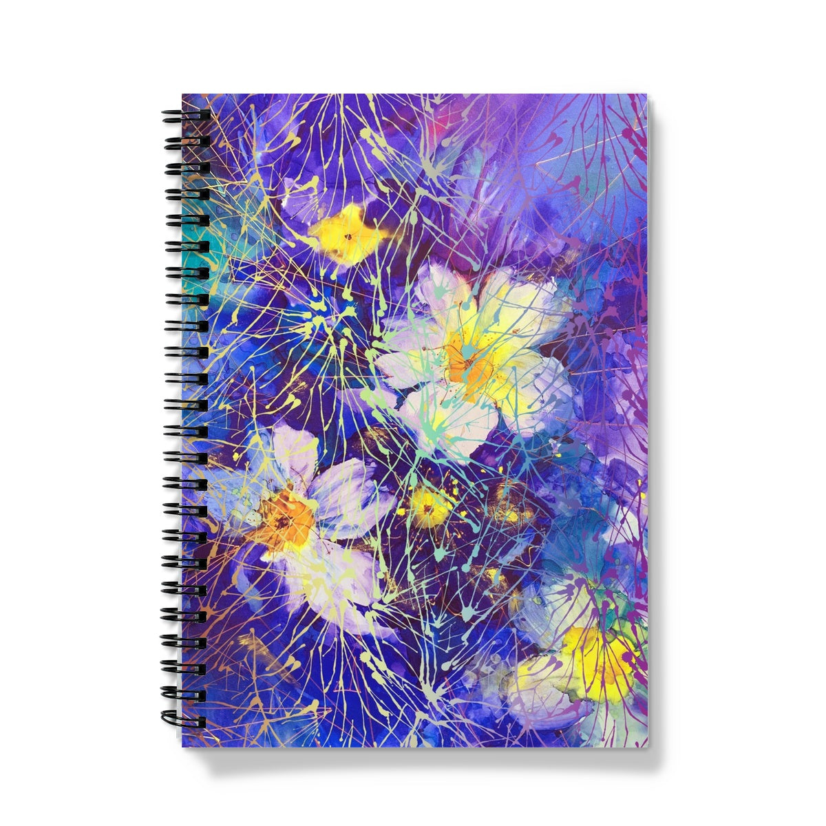 Art Flowers A5 Lined Spiral Bound Notebook 