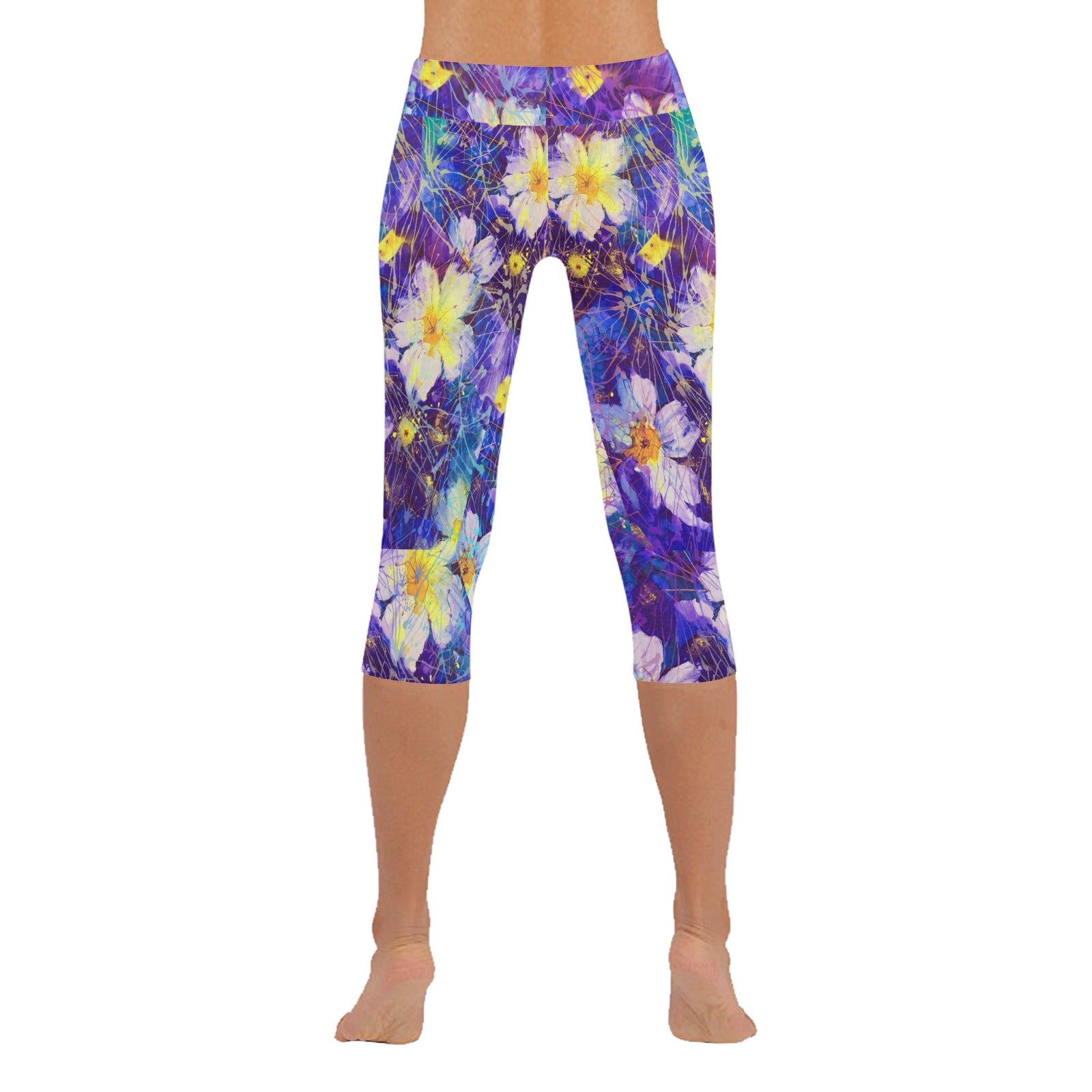 Art Flowers Capri Leggings up to 5 XL back