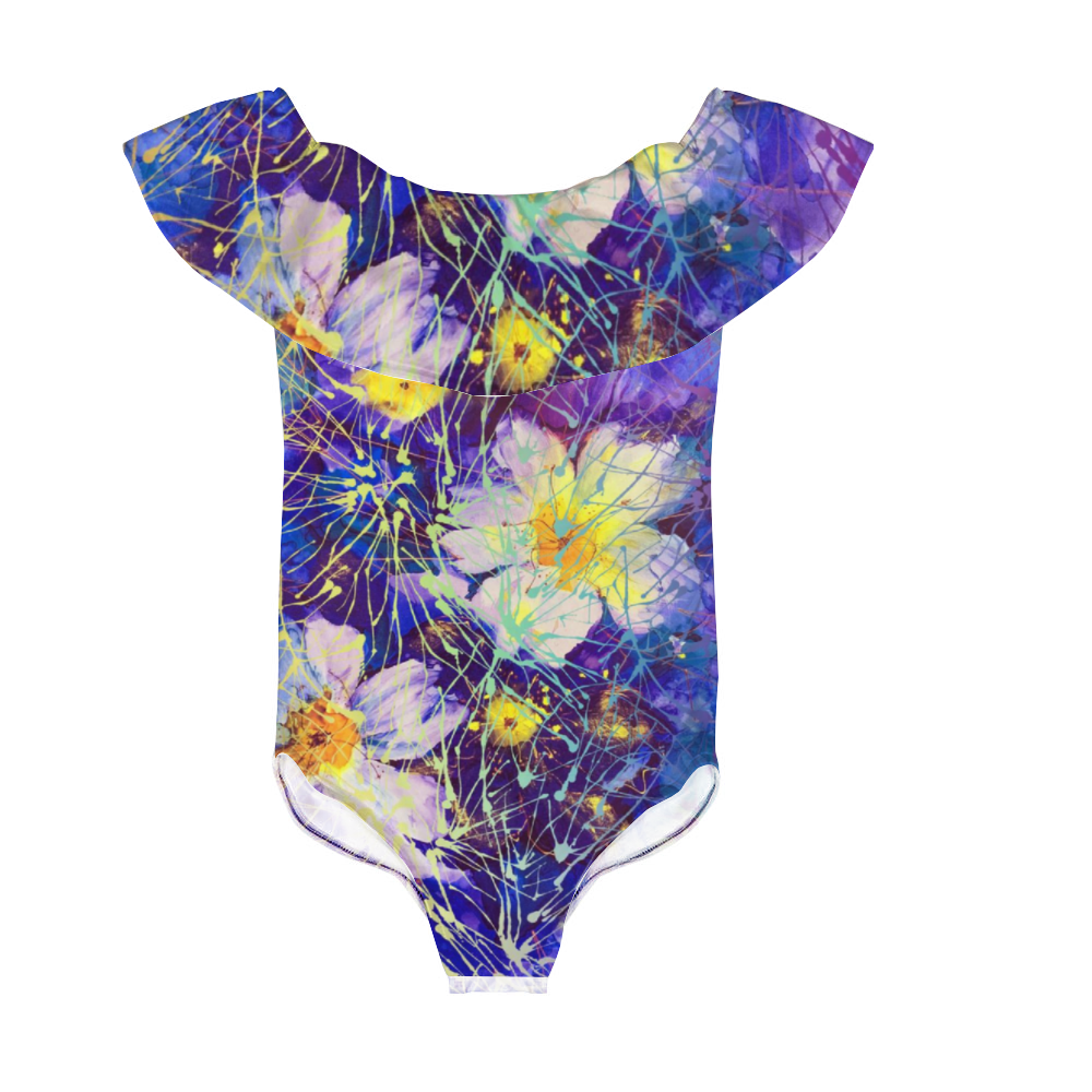 Art Flowers Flounce Top Swimsuit up to 6 XL 1