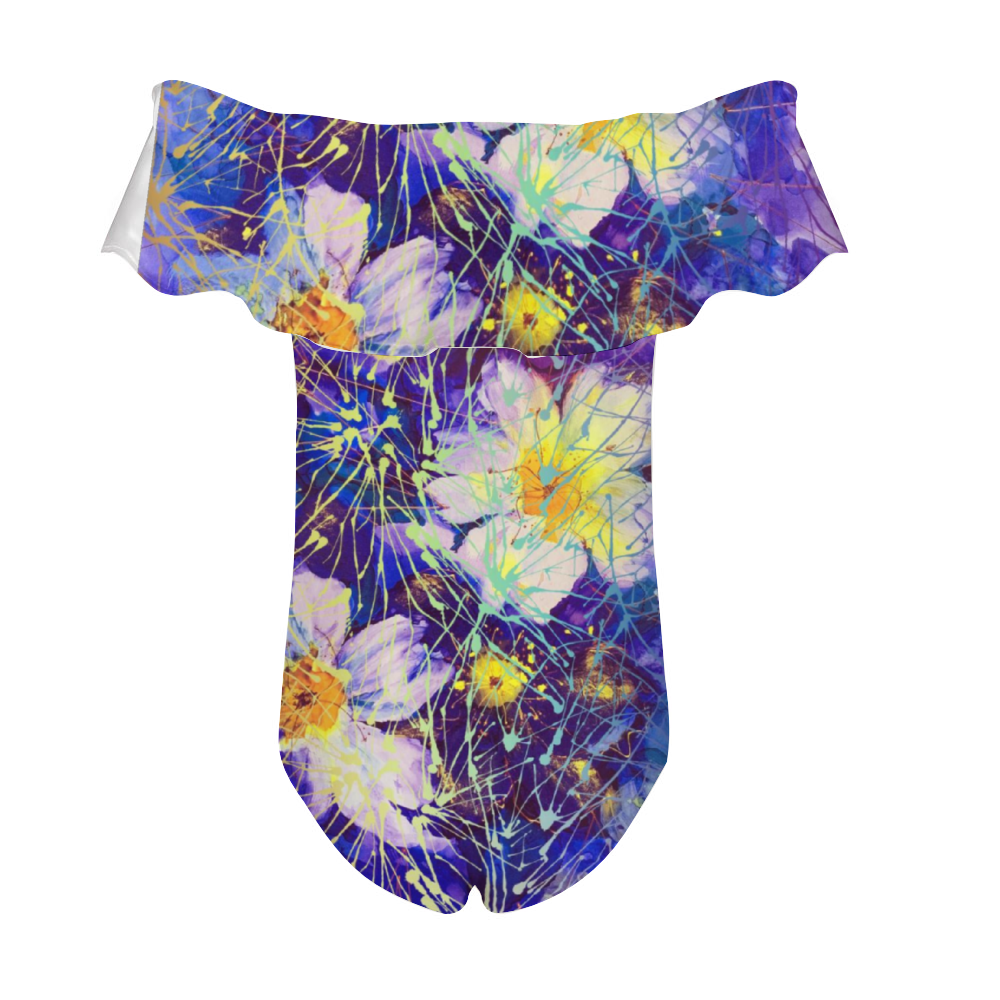Art Flowers Flounce Top Swimsuit up to 6 XL 2
