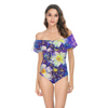 Art Flowers Flounce Top Swimsuit up to 6 XL front