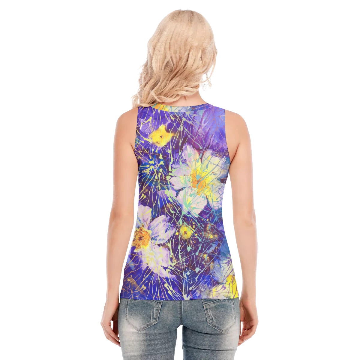Art Flowers Tank Top up to 5 XL back