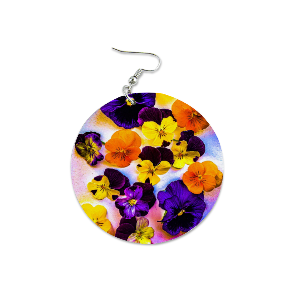 Art Violas Round Wooden Earrings 3