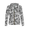 Australian Newspaper Black & White Full Zip Hoodie up to 2 XL 3
