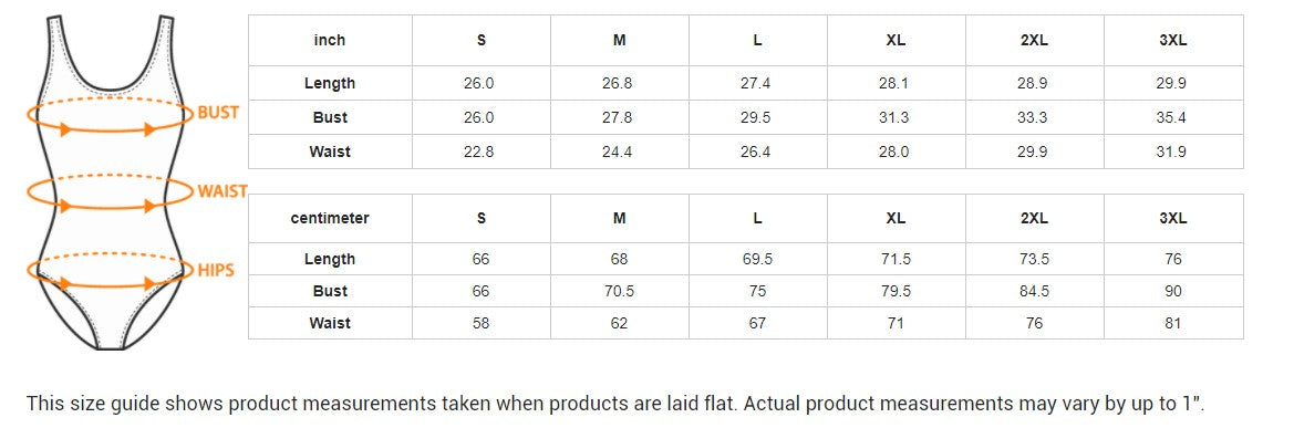 Australian Newspaper Black & White Swimsuit up to 3 XL (FWS) size chart