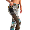 Australian Newspaper Colour Mesh Panel Side Pockets Leggings (FWS) 1
