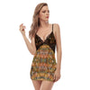 Autumn Tones Cami Night Dress With Lace up to 3 XL (FWS) 3
