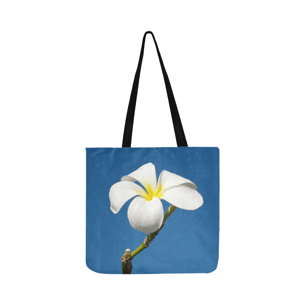 Single White Frangipani Tote Bag (Worldwide Shipping)