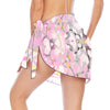 Baby Pink Leopard Plus Short Chiffon Sarong Wrap up to 5 XL 2
