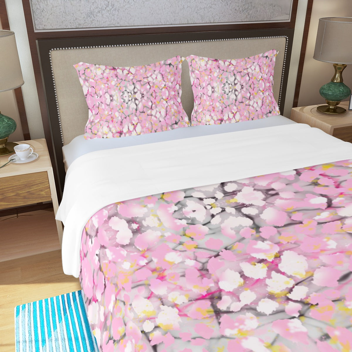 Baby Pink Leopard Plus Three Piece Bed Cover Set 2