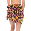 Black Pinky Leopard Short Chiffon Sarong Wrap up to 5 XL 2