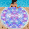 Blue Pink Aqua Circular Beach Shawl / Blanket (FWS) 1