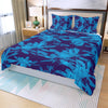 Blue on Blue Leaves Three Piece Bed Cover Set 1