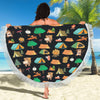 Camping Black Circular Beach Shawl / Blanket (FWS) 4