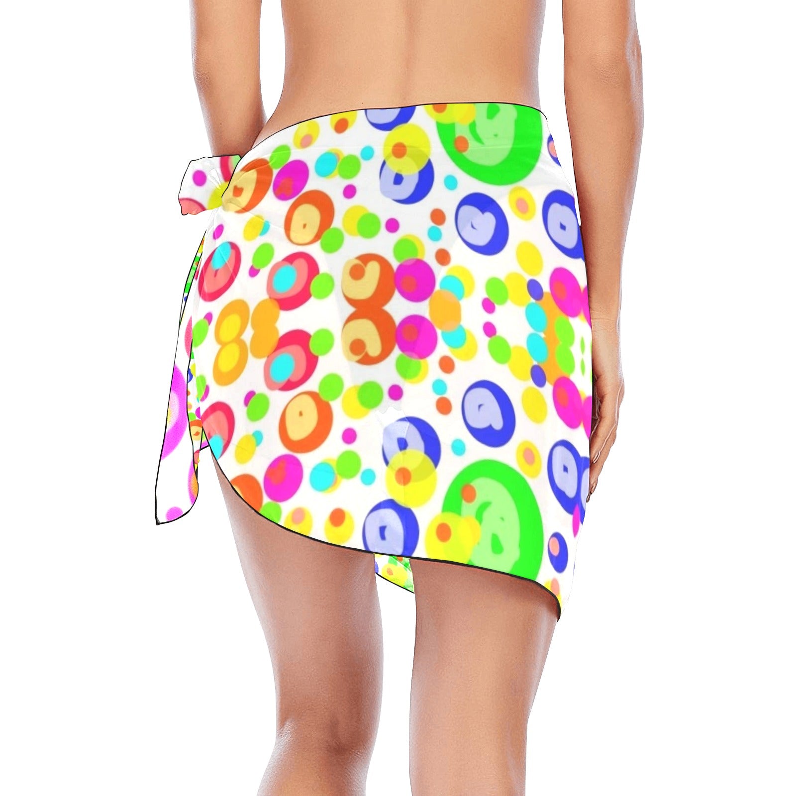 Colour Bubbles Short Chiffon Sarong Wrap up to 5 XL 2