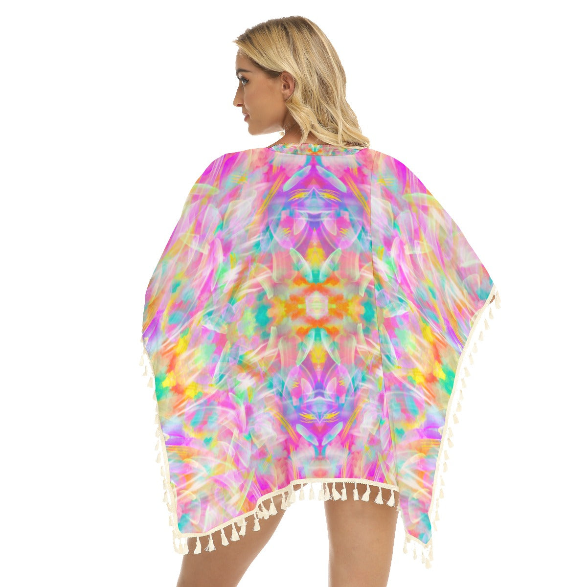 Colourful Whispers Square Fringed Shawl up to 2 XL (FWS) 3