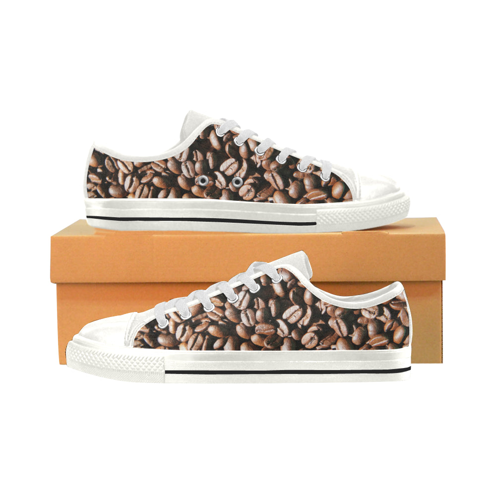 Coffee Beans White Low Rise Shoes