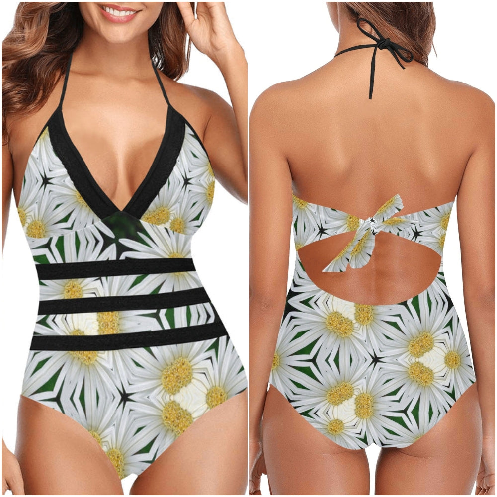 Many Daisies Lace Band Embossing Swimsuit up to 2 XL (FWS)