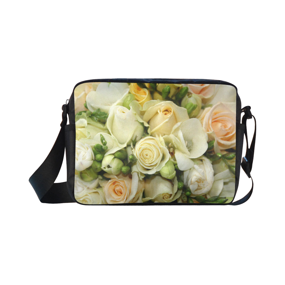 Cream Roses Cross-Body Shoulder Bag