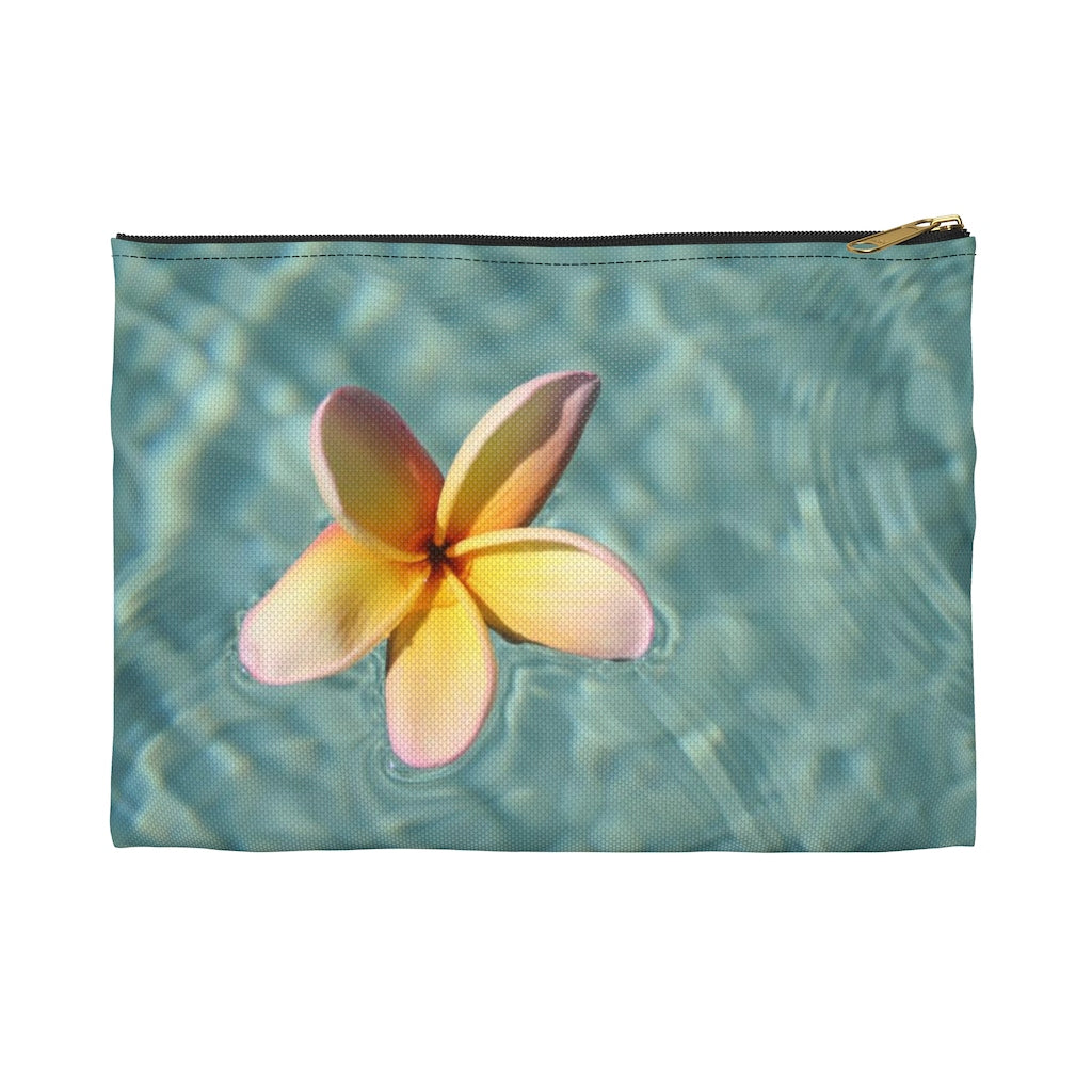 Floating Frangipani Zippered Accessory Bag (FWS) Made in the USA 5