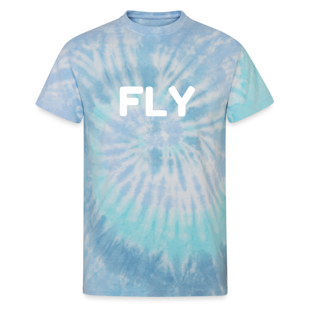 Fly Unisex Tie Dye Cotton T-Shirt blue lagoon