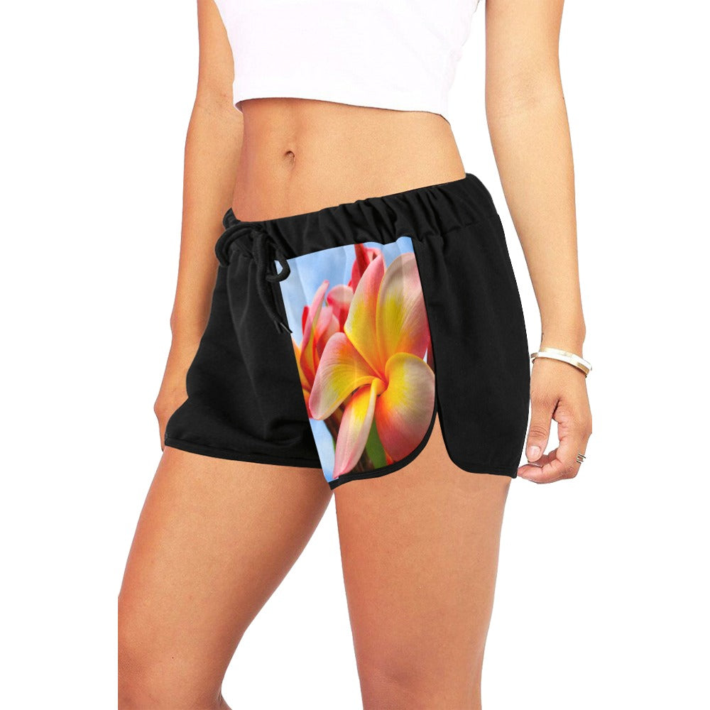 Frangipani Sky Drawstring Shorts up to 2 XL 2