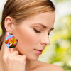 Frangipani Sky Round Wooden Earrings (FWS) 1