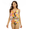 Fresh Frangipanis Ruffled Vest Bikini Set up to 2 XL (FWS) 2