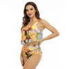 Fresh Frangipanis Ruffled Vest Bikini Set up to 2 XL (FWS) 3