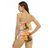 Fresh Frangipanis Ruffled Vest Bikini Set up to 2 XL (FWS) 4