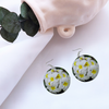 Fresh White Frangipanis Round Wooden Earrings (FWS) 5