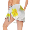 Fresh White Frangipanis Short Chiffon Sarong Wrap up to 5 XL 3