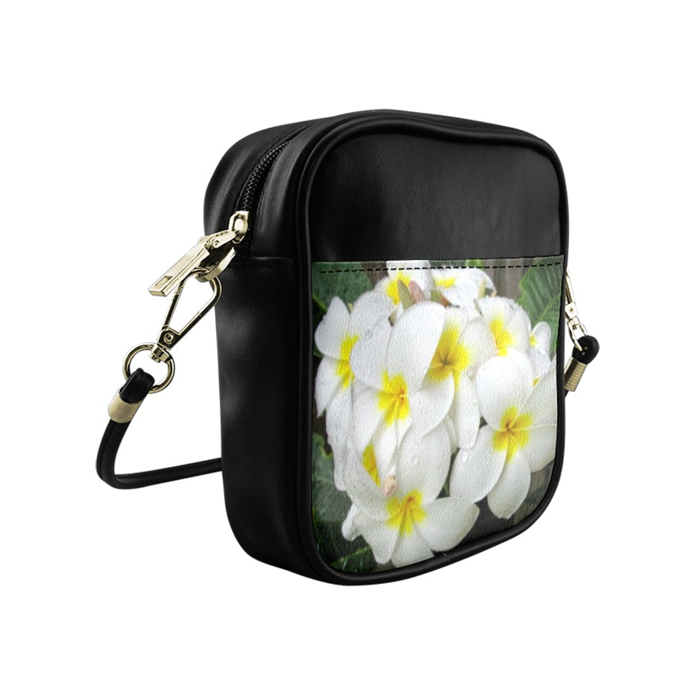 Fresh White Frangipanis Shoulder Sling Bag 4