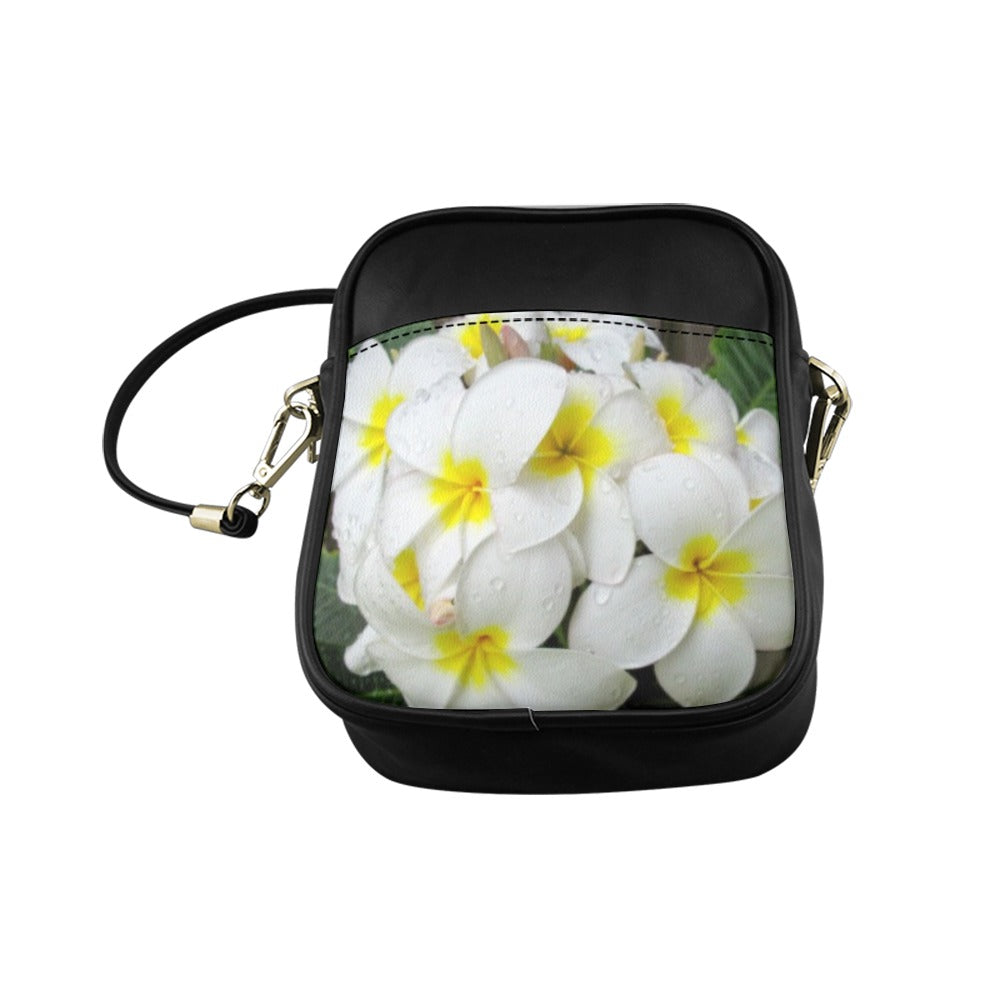 Fresh White Frangipanis Shoulder Sling Bag 5