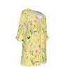 Graphic Lillies Yellow V Neck Top with Bell Sleeves up to 3 XL (FWS) 3