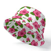 Graphic Pink Hibiscus White Bucket Hat 2