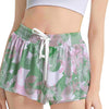 Green & Pink Leaves Sports Skirt / Shorts With Pockets up to 3 XL (FWS) 3