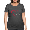 Heart Cat Women’s Curvy Cotton T-Shirt Sizes 14-28 Dark Heather