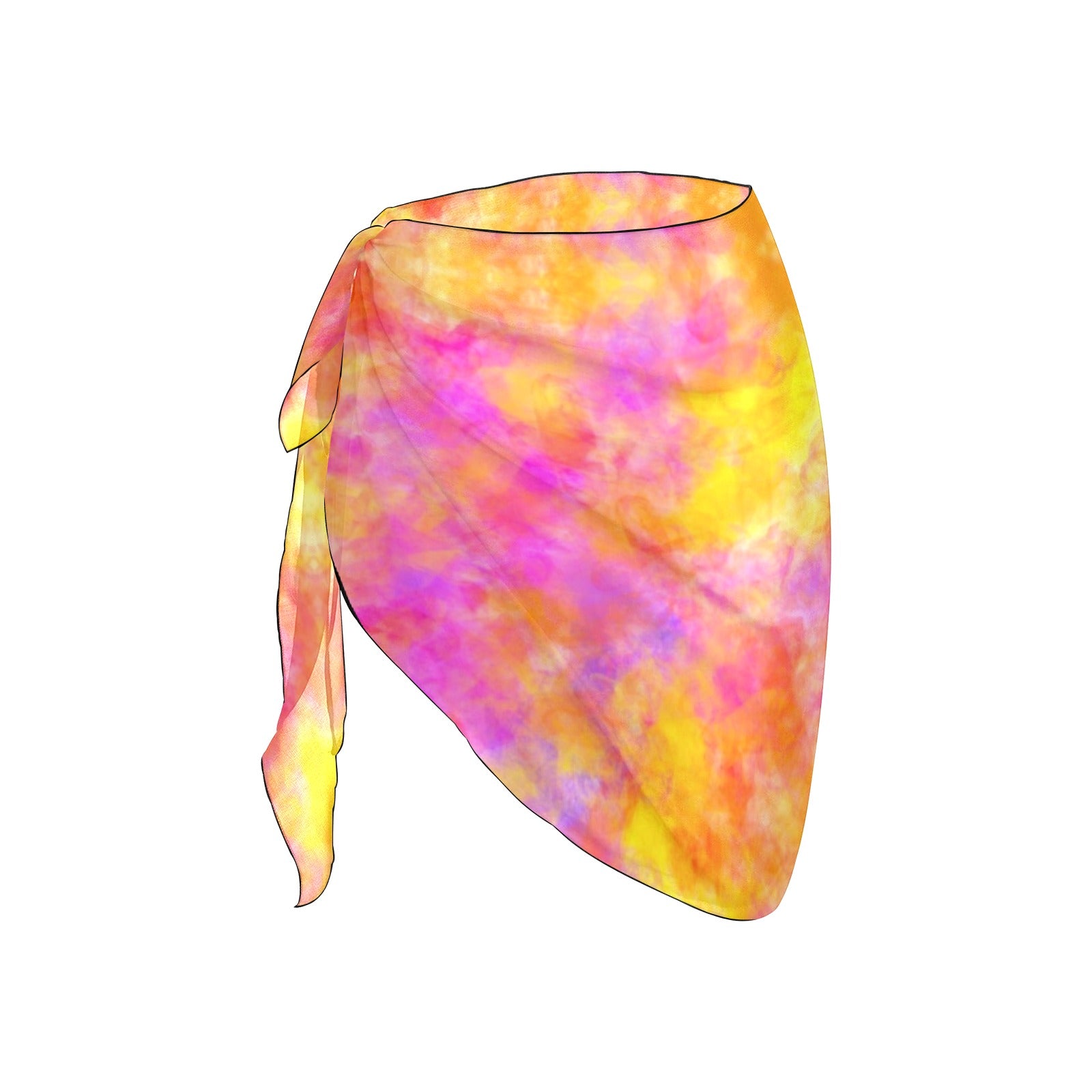 Hot Art Short Chiffon Sarong Wrap up to 5 XL 5