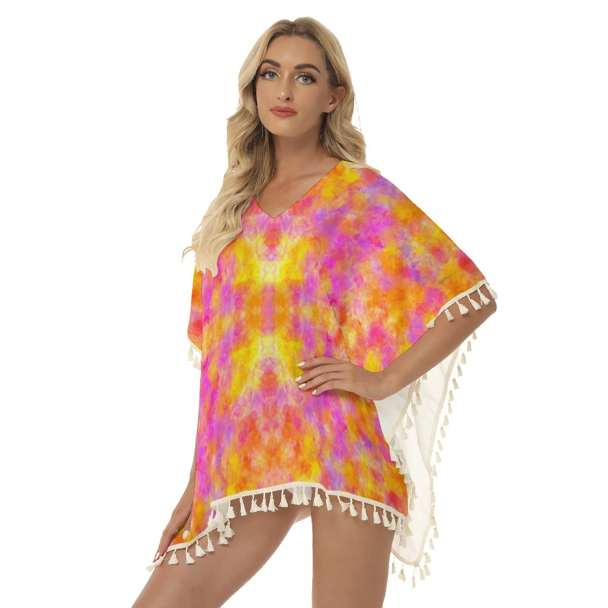 Hot Art Square Fringed Shawl up to 2 XL (FWS) 2