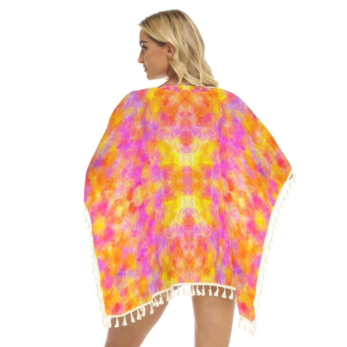 Hot Art Square Fringed Shawl up to 2 XL (FWS) 3