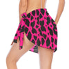Hot Pink Leopard Short Chiffon Sarong Wrap up to 5 XL 1