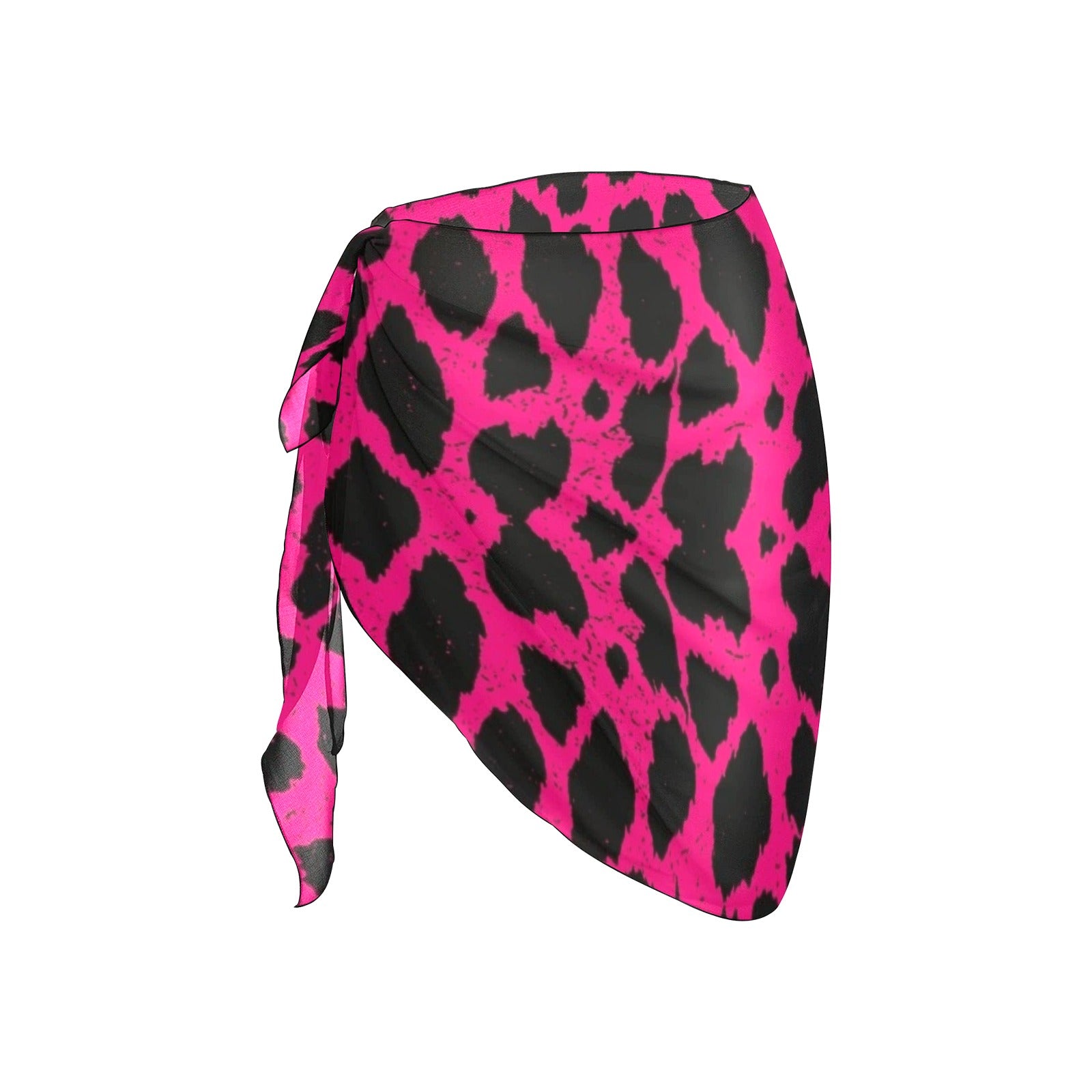 Hot Pink Leopard Short Chiffon Sarong Wrap up to 5 XL 4