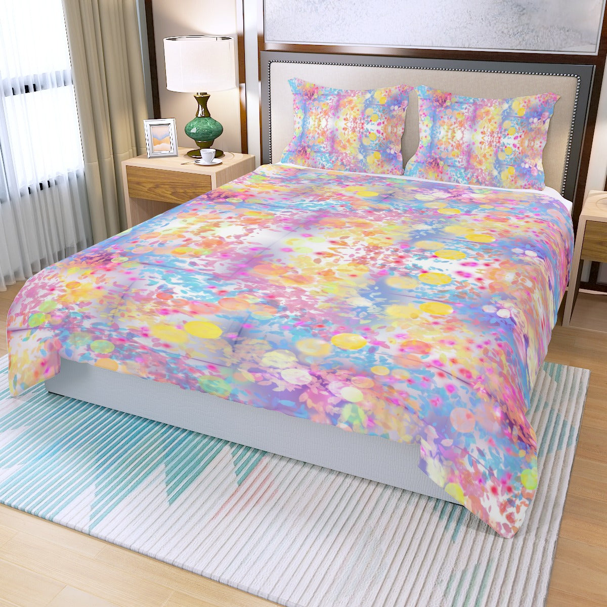 Leafy Dreams Three Piece Bed Cover Set 1